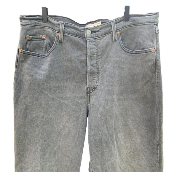 Levi's Women's Ribcage Ankle Crop Straight Jeans in Cosmic Chatter Gray Size 18W - Picture 2 of 13